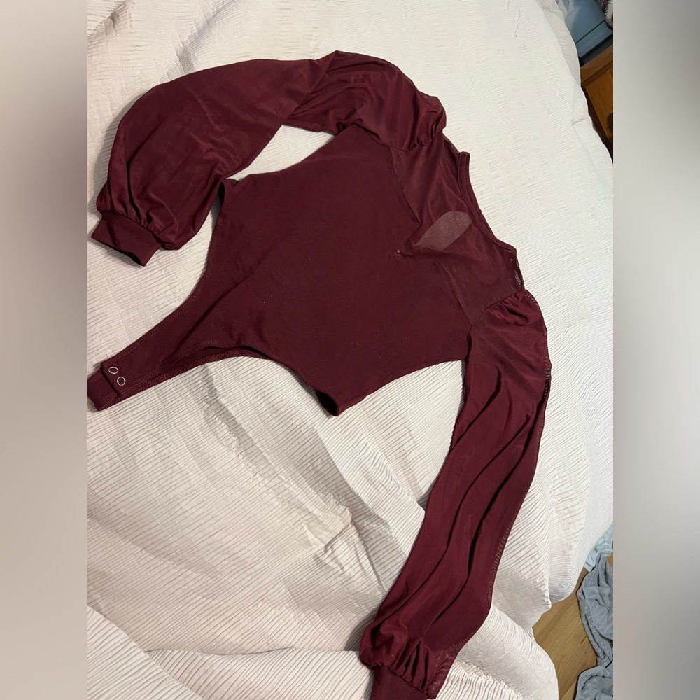 Womens burgundy bodysuit !